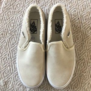 Soft beige slip on vans. Size 8